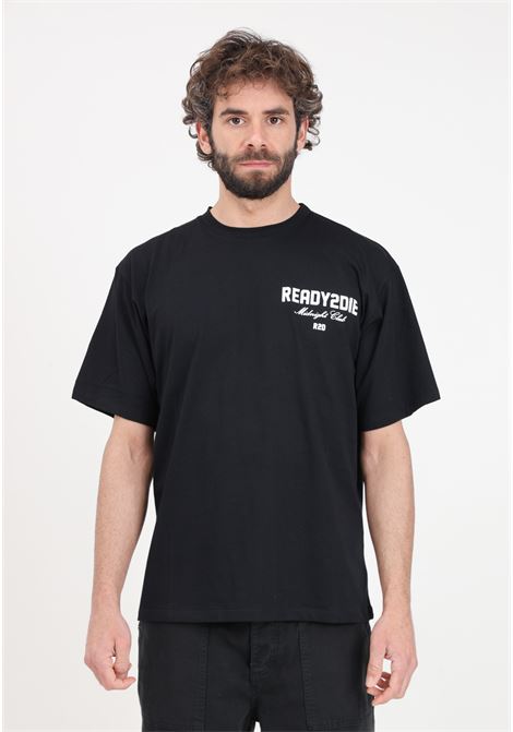 Black men's t-shirt with white logo print READY 2 DIE | R2D0502